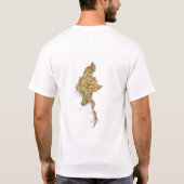 ミャンマー国旗+地図+テキストTシャツ Tシャツ (裏面)