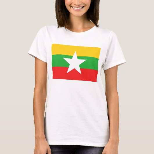 ミャンマー国旗・地図Tシャツ Tシャツ (正面)
