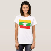 ミャンマー国旗・地図Tシャツ Tシャツ (正面フル)