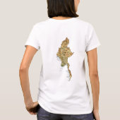 ミャンマー国旗・地図Tシャツ Tシャツ (裏面)