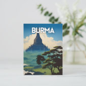 ミャンマー旅行ポスター ポストカード (スタンド正面)