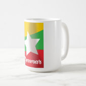 ミャンマー旗トラベルポスター コーヒーマグカップ (正面右)