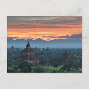 ミャンマー、バガン日の出 ポストカード