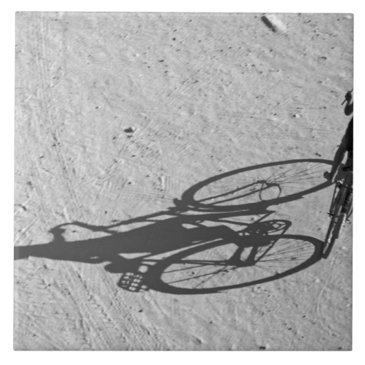 ミャンマー バガン 砂浜で大きな自転車に乗る少年と タイル (正面)