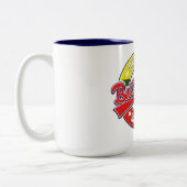 ミャンマー バックパッカー 世界旅行者 ロゴ ツートーンマグカップ (左)