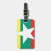 ミャンマー(ビルマ)の旗 ラゲッジタグ (正面縦)