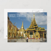 ミャンマー，ヤンゴン ポストカード (正面/裏面)