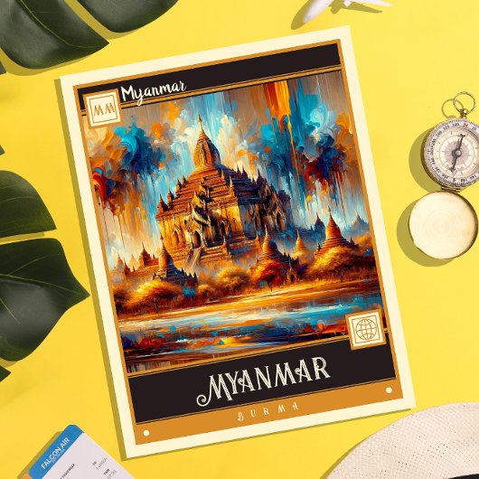 ミャンマー |ヴィンテージ絵画ー ポストカード
