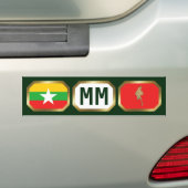 ミャンマー 国旗 地図 コード バンパーステッカー (車上)