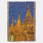 ミャンマー、夜の首長塔 スローブランケット (正面縦)