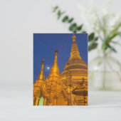 ミャンマー、夜の首長塔 ポストカード (スタンド正面)