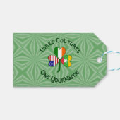 ミャンマーIrish USAシャムロックパーソナライズされた国旗 ギフトタグ (正面(横))