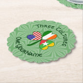 ミャンマーIrish USAシャムロックパーソナライズされた国旗 ペーパーコースター (アングル)