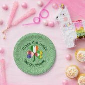 ミャンマーIrish USAシャムロックパーソナライズされた国旗 ペーパープレート (パーティー)