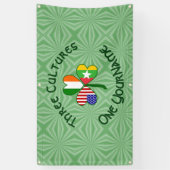 ミャンマーIrish USAシャムロックパーソナライズされた国旗 横断幕 (縦)