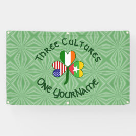 ミャンマーIrish USAシャムロックパーソナライズされた国旗 横断幕