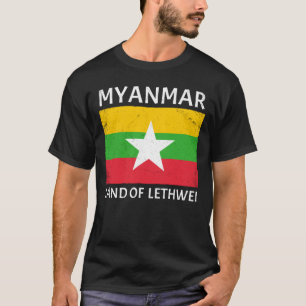 ミャンマーTシャツのレツウェイ国旗 Tシャツ