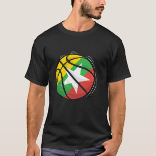 ミャンマーTシャツ国旗を掲げたバスケットボールのボール Tシャツ