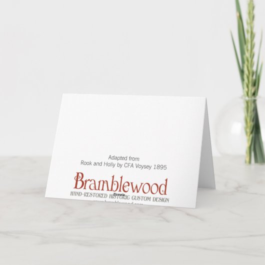 ミヤマガラスおよびヒイラギのカスタムなクリスマスのホリデーカード シーズンカード (裏面)