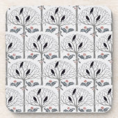 ミヤマガラスおよびヒイラギパターンクリスマスのコルクのコースターセット コースター (正面)