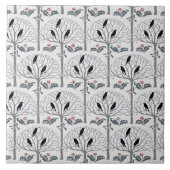 ミヤマガラスおよびヒイラギパターンクリスマスの芸術のタイルTrivet タイル (正面)