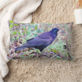 ミヤマガラスのクッション ランバークッション (ブランケット)