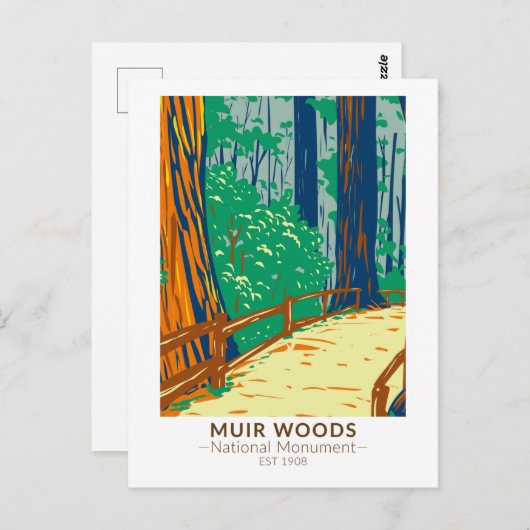 ミュアウッズナショナルモニュメントカリフォルニアヴィンテージ ポストカード (正面/裏面)