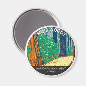ミュアウッズナショナルモニュメントカリフォルニアヴィンテージ マグネット (正面/裏面)