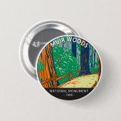 ミュアウッズナショナルモニュメントカリフォルニアヴィンテージ 缶バッジ (正面&裏面)