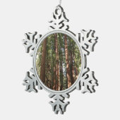 ミュアウッズ国定記念碑でレッドウッズII スノーフレークピューターオーナメント (右)