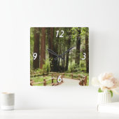 ミュアウッズPath I自然写真 スクエア壁時計 (ホーム)