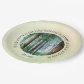 ミュア引用文ウォーターカラーフォレスト ペーパープレート (アングル)