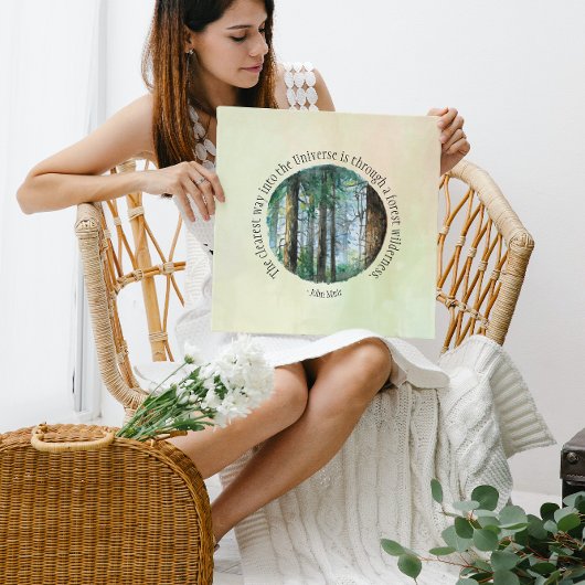 ミュア引用文ウォーターカラーフォレスト ポスター