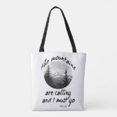 ミュア引用文トートバッグ山々は文字を呼び出している トートバッグ (裏面)