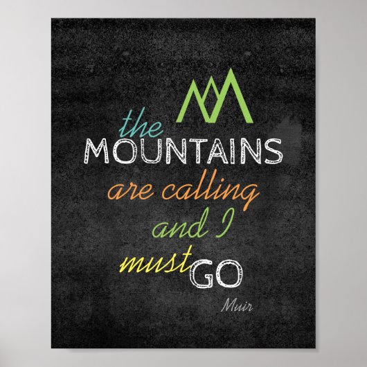 ミュア引用文ポスター山々が呼び出している ポスター (正面)