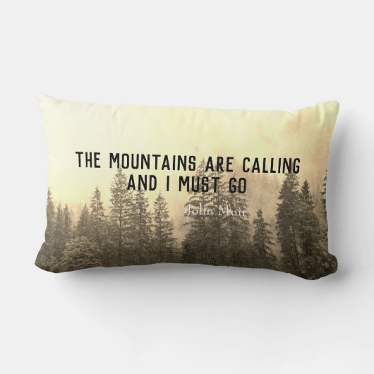 ミュア引用文装飾用クッションマウンテンランドスケープアート ランバークッション (裏面)