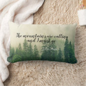 ミュア引用文装飾用クッションマウンテンランドスケープアート ランバークッション (ブランケット)