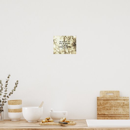 ミュア自然引用文セピア樹木写真アート ポスター (キッチン)