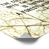 ミュア自然引用文セピア樹木写真アート ポスター (角)