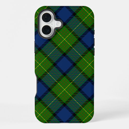 ミュア ムーア タータン グリーン ブルー プリント iPhoneケース (裏面)