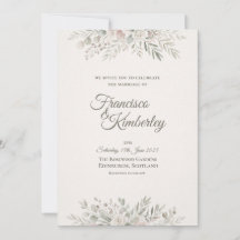 ミュゲの花のスプリグ ミニマリスト結婚式招待状