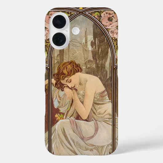 ミュシャによる「一日の時、夜の休息」1899 Case-Mate iPhoneケース (裏面)