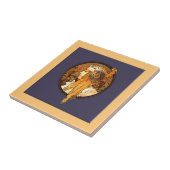 ミュシャのアールヌーボーのポートレートのセラミックタイル タイル (側面)