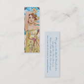 ミュシャのアールヌーボーの夜明けのしおりの名刺 スキニー名刺 (正面/裏面)