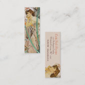 ミュシャのアールヌーボーの幻想のしおりの名刺 スキニー名刺 (正面/裏面)