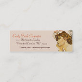 ミュシャのアールヌーボーの幻想のしおりの名刺 スキニー名刺 (裏面)