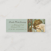 ミュシャのアールヌーボーの細いしおりの名刺 スキニー名刺 (裏面)