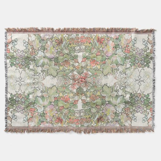 ミュシャのアールヌーボーのHollyhockによってはブランケットが開花します スローブランケット (正面)