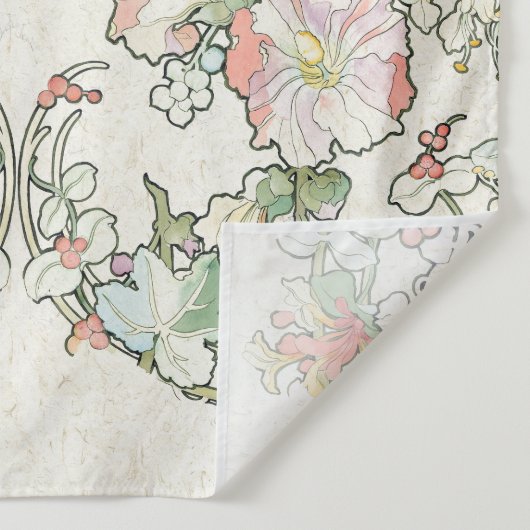 ミュシャのアールヌーボーのHollyhockによっては壁のタペストリーが開花します タペストリー (詳細)