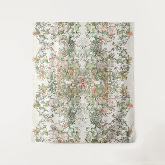 ミュシャのアールヌーボーのHollyhockによっては壁のタペストリーが開花します タペストリー (正面)